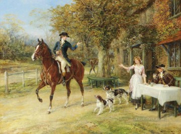 Una cariñosa despedida de Heywood Hardy montando a caballo Pinturas al óleo